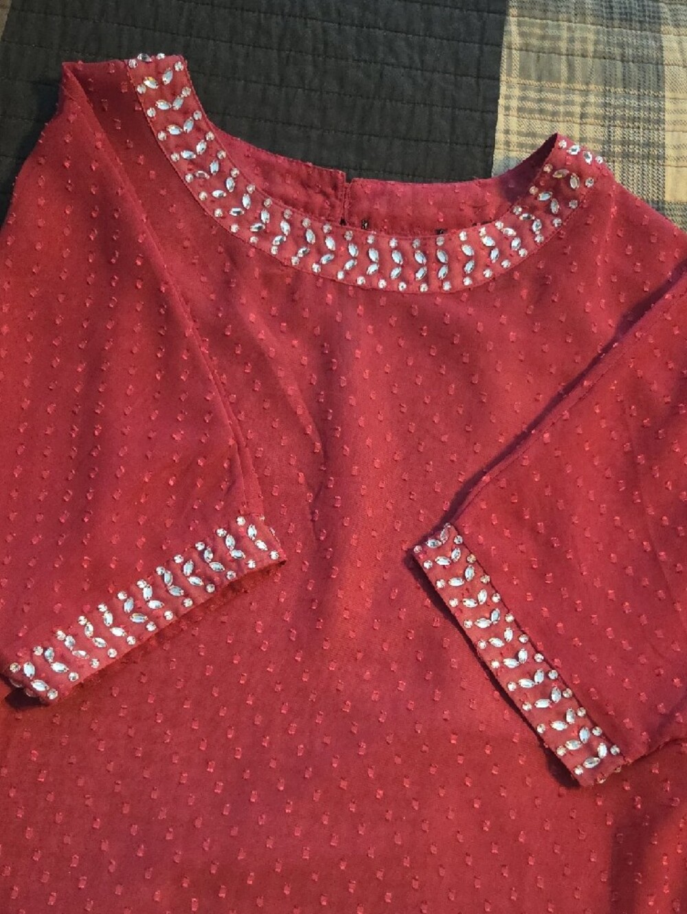 Women's Embellished Clip Dot Blouse - Bke